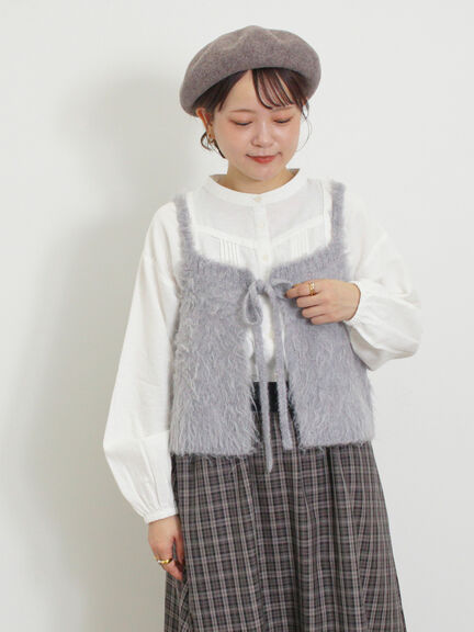 前後2WAY起毛ニットビスチェ（チャコールグレー/ベージュ）｜Samansa Mos2（サマンサ モスモス）通販