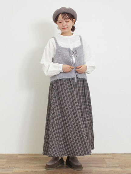 前後2WAY起毛ニットビスチェ（チャコールグレー/ベージュ）｜Samansa Mos2（サマンサ モスモス）通販