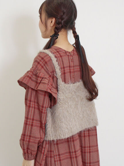 前後2WAY起毛ニットビスチェ（チャコールグレー/ベージュ）｜Samansa Mos2（サマンサ モスモス）通販