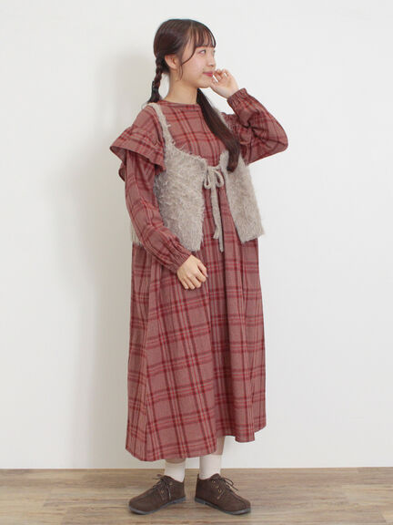 前後2WAY起毛ニットビスチェ（チャコールグレー/ベージュ）｜Samansa Mos2（サマンサ モスモス）通販