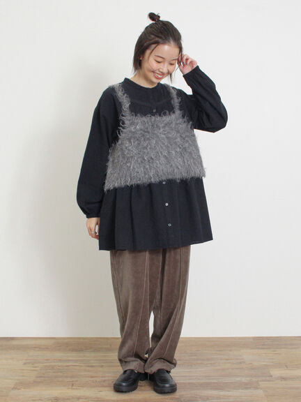前後2WAY起毛ニットビスチェ（チャコールグレー/ベージュ）｜Samansa Mos2（サマンサ モスモス）通販