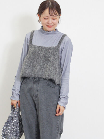 前後2WAY起毛ニットビスチェ（チャコールグレー/ベージュ）｜Samansa Mos2（サマンサ モスモス）通販