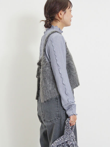 前後2WAY起毛ニットビスチェ（チャコールグレー/ベージュ）｜Samansa Mos2（サマンサ モスモス）通販