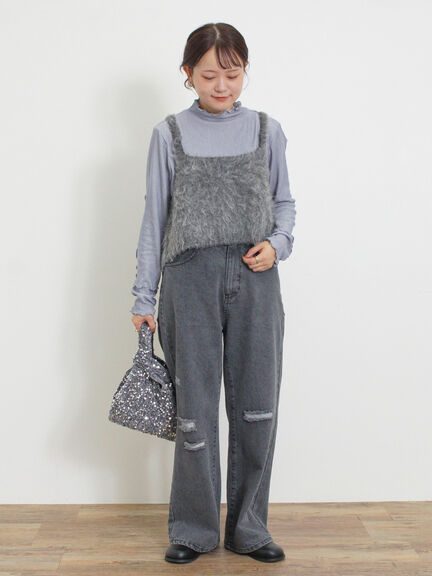 前後2WAY起毛ニットビスチェ（チャコールグレー/ベージュ）｜Samansa Mos2（サマンサ モスモス）通販