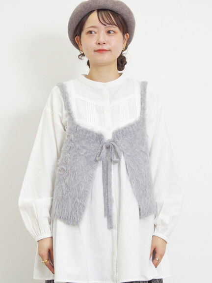前後2WAY起毛ニットビスチェ（チャコールグレー/ベージュ）｜Samansa Mos2（サマンサ モスモス）通販