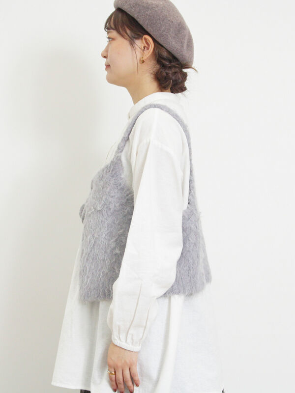 セール】 前後2WAY起毛ニットビスチェ（チャコールグレー/ベージュ