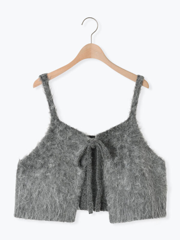 セール】 前後2WAY起毛ニットビスチェ（チャコールグレー/ベージュ