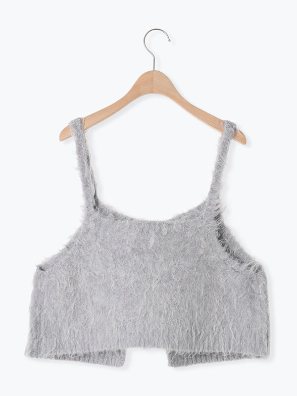 セール】 前後2WAY起毛ニットビスチェ（チャコールグレー/ベージュ