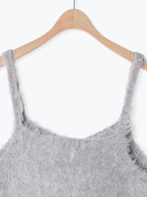 セール】 前後2WAY起毛ニットビスチェ（チャコールグレー/ベージュ