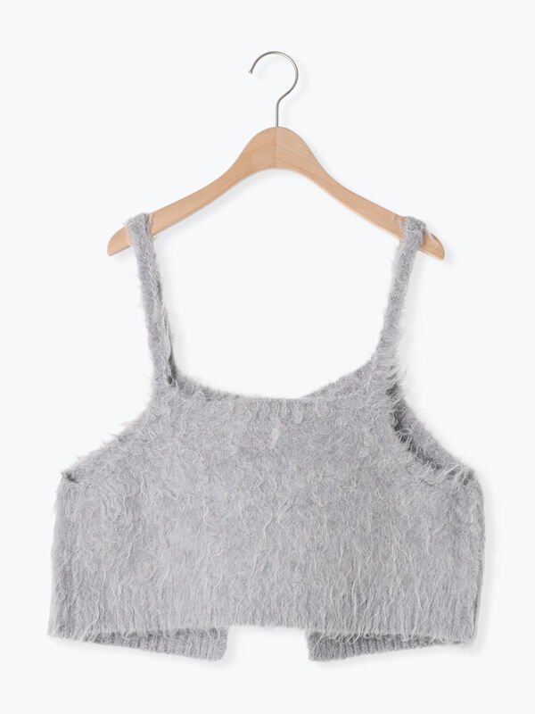 セール】 前後2WAY起毛ニットビスチェ（チャコールグレー/ベージュ