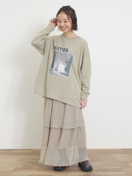 ◎ラメプリーツティアードスカート（ベージュ）｜Samansa Mos2（サマンサ モスモス）通販