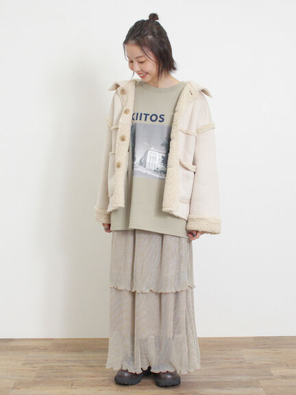 ◎ラメプリーツティアードスカート（ベージュ）｜Samansa Mos2（サマンサ モスモス）通販