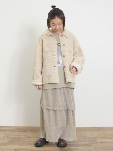 ◎ラメプリーツティアードスカート（ベージュ）｜Samansa Mos2（サマンサ モスモス）通販