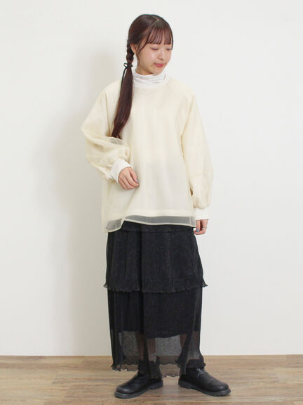 ◎ラメプリーツティアードスカート（ベージュ）｜Samansa Mos2（サマンサ モスモス）通販