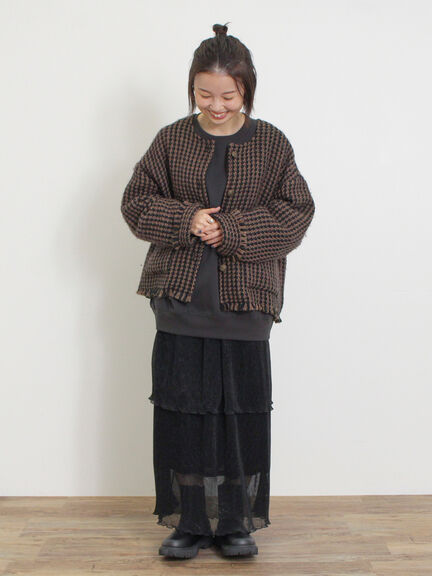 ◎ラメプリーツティアードスカート（ベージュ）｜Samansa Mos2（サマンサ モスモス）通販