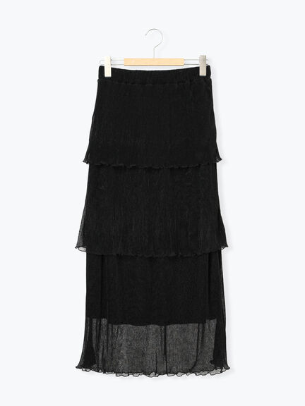 ◎ラメプリーツティアードスカート（ベージュ）｜Samansa Mos2（サマンサ モスモス）通販