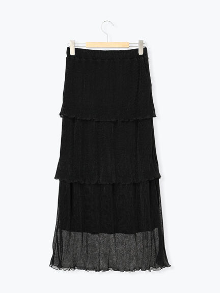 ◎ラメプリーツティアードスカート（ベージュ）｜Samansa Mos2（サマンサ モスモス）通販