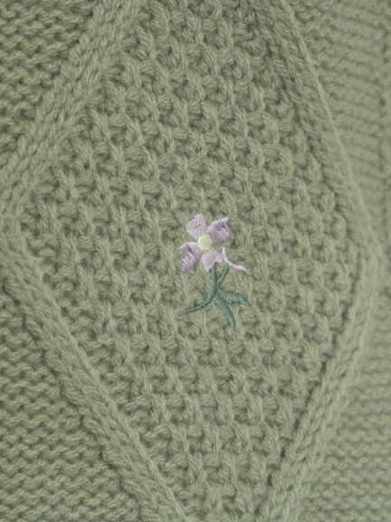 花刺繍脇リボンベスト（ブラック/ベージュ/グリーン/キナリ）｜Samansa Mos2（サマンサ モスモス）通販