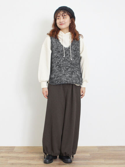 ミックスモールフェザーベスト（オフホワイト/ブラック）｜Samansa Mos2（サマンサ モスモス）通販