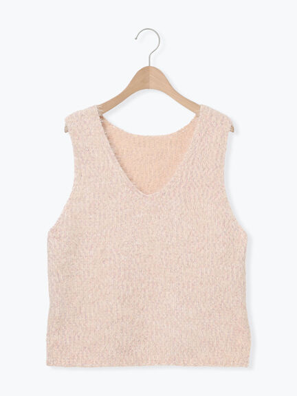 ミックスモールフェザーベスト（オフホワイト/ブラック）｜Samansa Mos2（サマンサ モスモス）通販