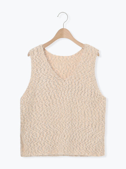 ミックスモールフェザーベスト（オフホワイト/ブラック）｜Samansa Mos2（サマンサ モスモス）通販