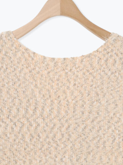 ミックスモールフェザーベスト（オフホワイト/ブラック）｜Samansa Mos2（サマンサ モスモス）通販