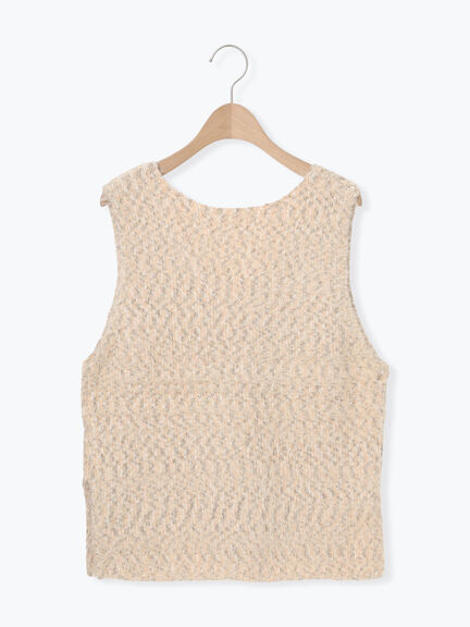 ミックスモールフェザーベスト（オフホワイト/ブラック）｜Samansa Mos2（サマンサ モスモス）通販