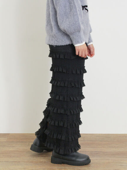 オーバーレースフリルナロースカート（オフホワイト/ブラック/サックスブルー）｜Samansa Mos2（サマンサ モスモス）通販