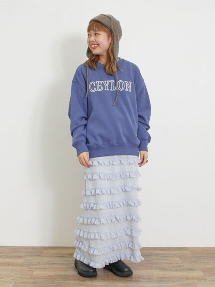 オーバーレースフリルナロースカート（オフホワイト/ブラック/サックスブルー）｜Samansa Mos2（サマンサ モスモス）通販