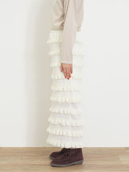 オーバーレースフリルナロースカート（オフホワイト/ブラック/サックスブルー）｜Samansa Mos2（サマンサ モスモス）通販