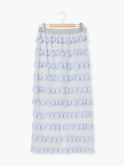 オーバーレースフリルナロースカート（オフホワイト/ブラック/サックスブルー）｜Samansa Mos2（サマンサ モスモス）通販