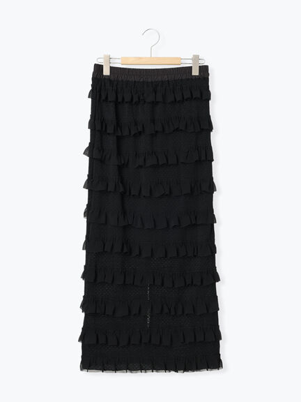 オーバーレースフリルナロースカート（オフホワイト/ブラック/サックスブルー）｜Samansa Mos2（サマンサ モスモス）通販