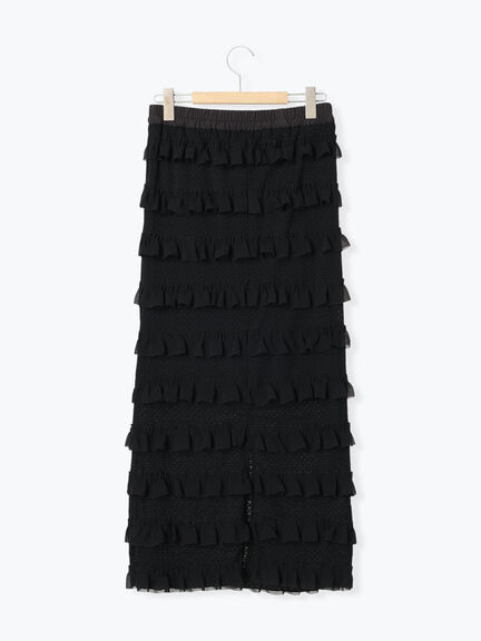 オーバーレースフリルナロースカート（オフホワイト/ブラック/サックスブルー）｜Samansa Mos2（サマンサ モスモス）通販