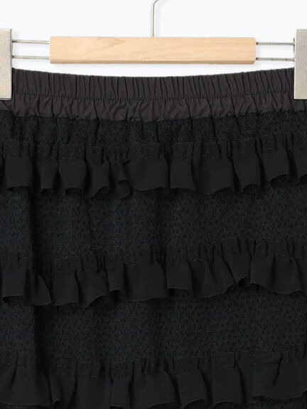 オーバーレースフリルナロースカート（オフホワイト/ブラック/サックスブルー）｜Samansa Mos2（サマンサ モスモス）通販