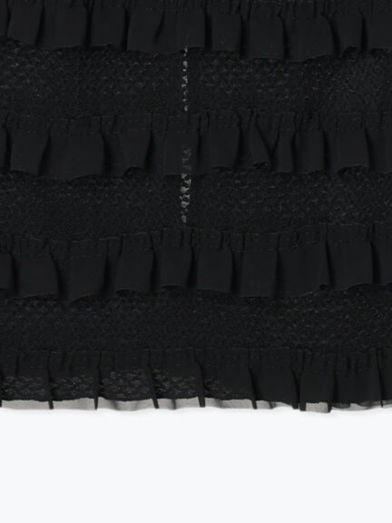 オーバーレースフリルナロースカート（オフホワイト/ブラック/サックスブルー）｜Samansa Mos2（サマンサ モスモス）通販