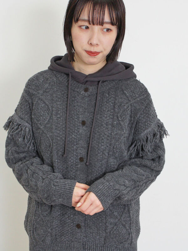 フリンジ前後2WAYニット（チャコールグレー）｜Samansa Mos2（サマンサ モスモス）通販
