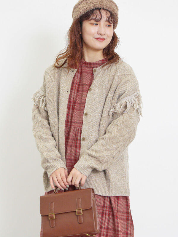 フリンジ前後2WAYニット（ベージュ）｜Samansa Mos2（サマンサ モスモス）通販