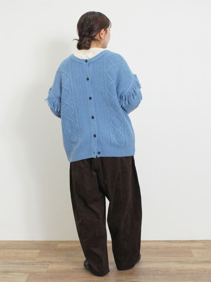 フリンジ前後2WAYニット（チャコールグレー/ベージュ/カーキ）｜Samansa Mos2（サマンサ モスモス）通販