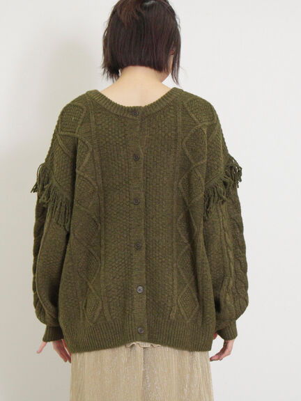 フリンジ前後2WAYニット（チャコールグレー/ベージュ/カーキ）｜Samansa Mos2（サマンサ モスモス）通販