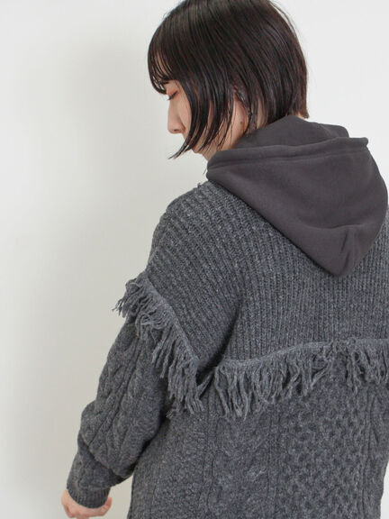 フリンジ前後2WAYニット（チャコールグレー/ベージュ/カーキ）｜Samansa Mos2（サマンサ モスモス）通販
