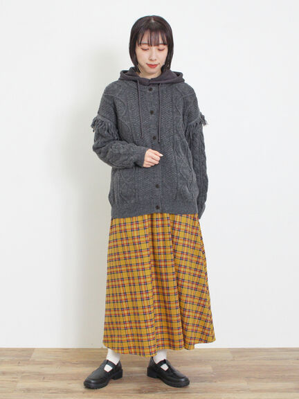 フリンジ前後2WAYニット（チャコールグレー/ベージュ/カーキ）｜Samansa Mos2（サマンサ モスモス）通販