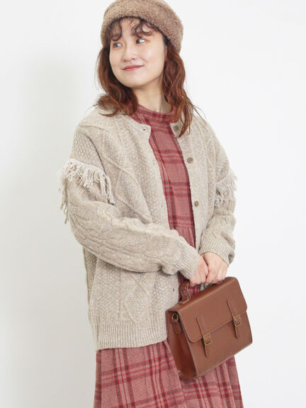 フリンジ前後2WAYニット（チャコールグレー/ベージュ/カーキ）｜Samansa Mos2（サマンサ モスモス）通販