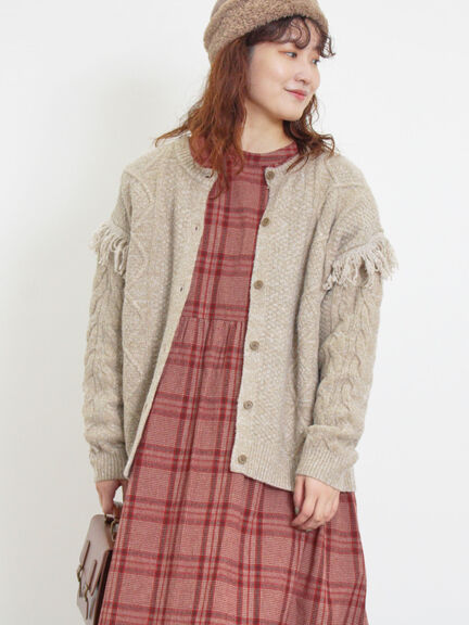 フリンジ前後2WAYニット（チャコールグレー/ベージュ/カーキ）｜Samansa Mos2（サマンサ モスモス）通販