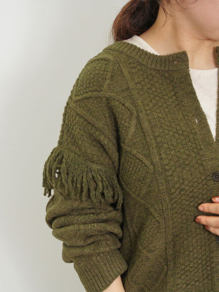 フリンジ前後2WAYニット（チャコールグレー/ベージュ/カーキ）｜Samansa Mos2（サマンサ モスモス）通販