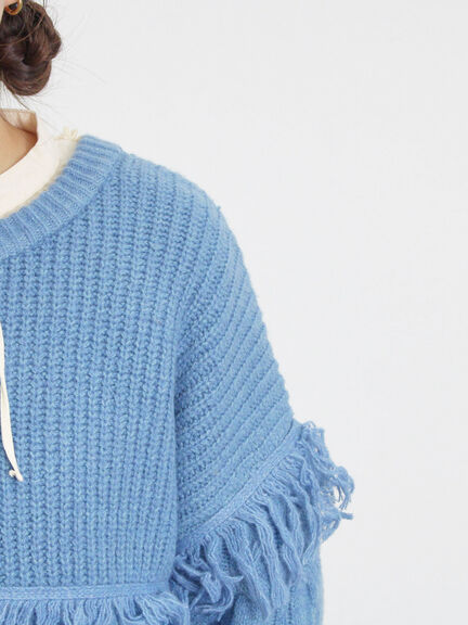 フリンジ前後2WAYニット（チャコールグレー/ベージュ/カーキ）｜Samansa Mos2（サマンサ モスモス）通販