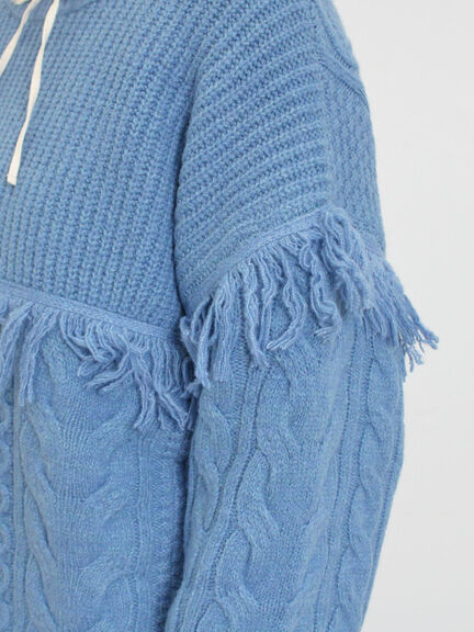 フリンジ前後2WAYニット（チャコールグレー/ベージュ/カーキ）｜Samansa Mos2（サマンサ モスモス）通販