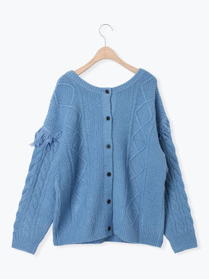 フリンジ前後2WAYニット（チャコールグレー/ベージュ/カーキ）｜Samansa Mos2（サマンサ モスモス）通販