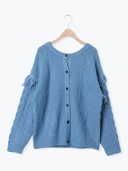 フリンジ前後2WAYニット（チャコールグレー/ベージュ/カーキ）｜Samansa Mos2（サマンサ モスモス）通販