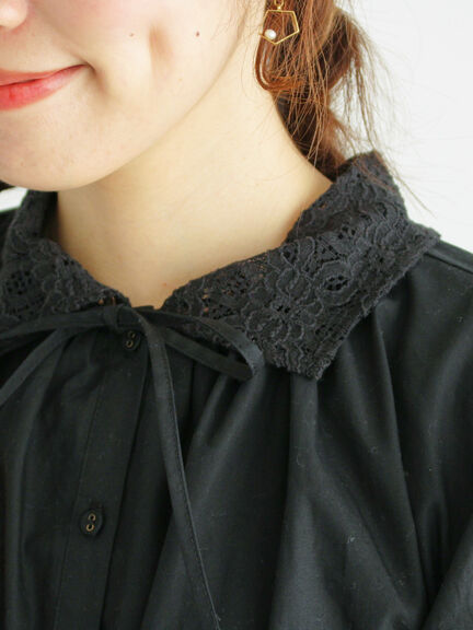 オーバーレース襟ブラウス（ネイビー）｜Samansa Mos2（サマンサ モスモス）通販