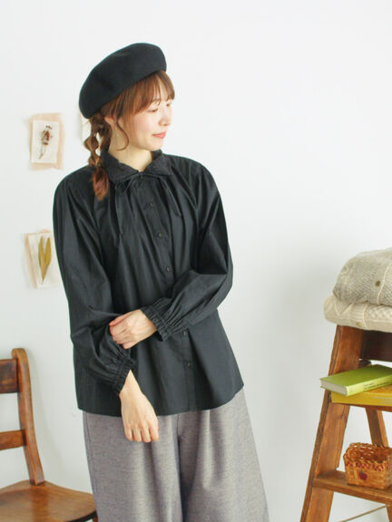 オーバーレース襟ブラウス（ネイビー）｜Samansa Mos2（サマンサ モスモス）通販